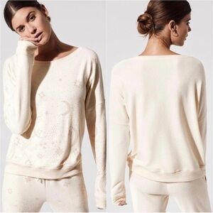 Beach Riot Sweater Moon and Stars Studded Embellished Long Sleeve Cream L